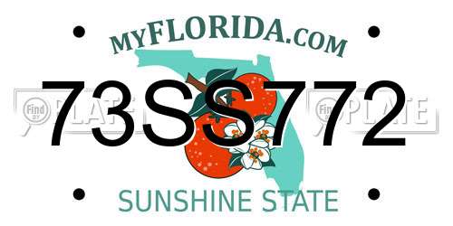 73SS772 Florida License Plate