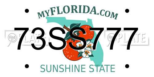 73SS777 Florida License Plate