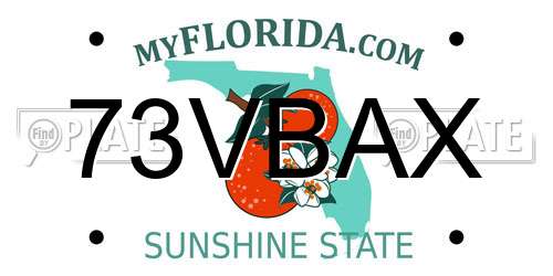73VBAX Florida License Plate
