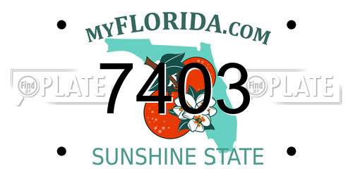 7403 Florida License Plate