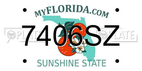 7406SZ Florida License Plate