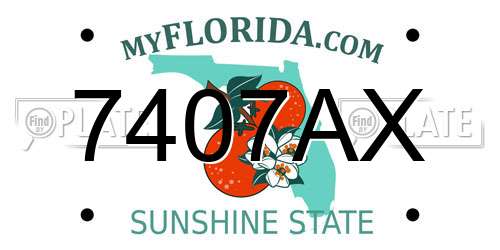 7407AX Florida License Plate