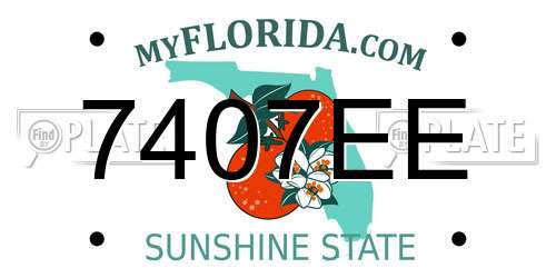 7407EE Florida License Plate