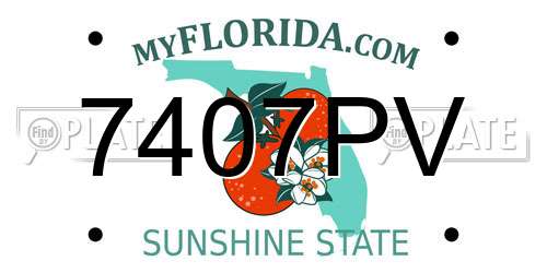 7407PV Florida License Plate