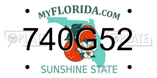 740G52 Florida License Plate