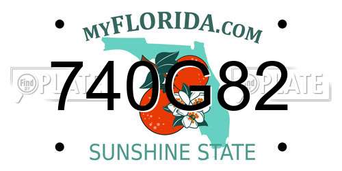 740G82 Florida License Plate