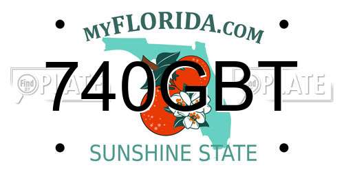 740GBT Florida License Plate