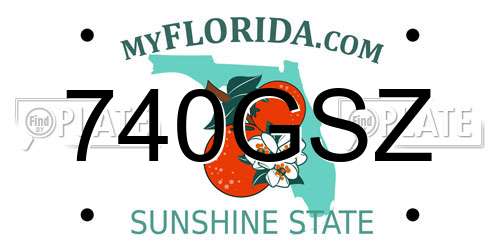 740GSZ Florida License Plate