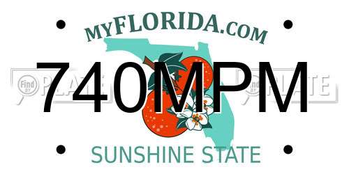 740MPM Florida License Plate