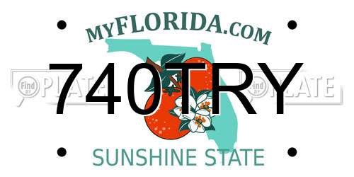 740TRY Florida License Plate
