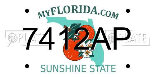 7412AP Florida License Plate