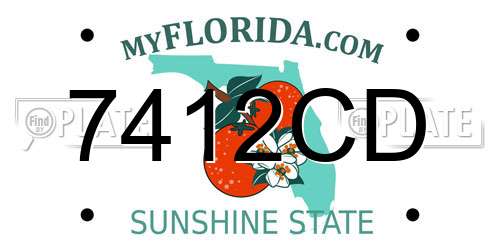 7412CD Florida License Plate