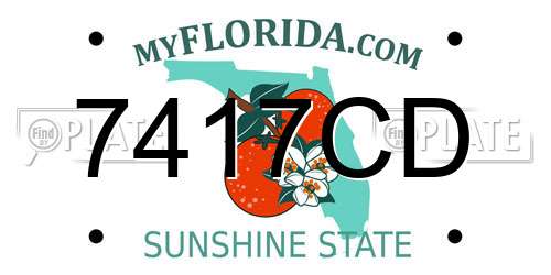 7417CD Florida License Plate