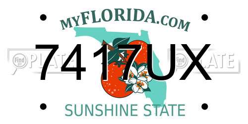 7417UX Florida License Plate