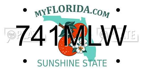 741MLW Florida License Plate