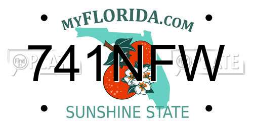 741NFW Florida License Plate