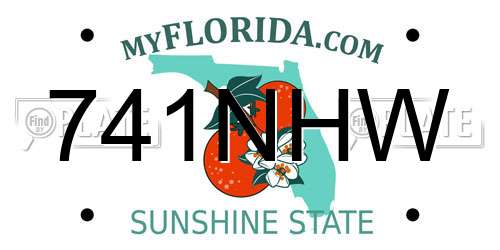 741NHW Florida License Plate