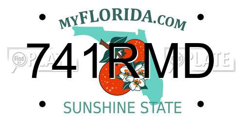 741RMD Florida License Plate