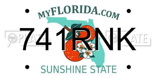 741RNK Florida License Plate