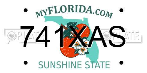 741XAS Florida License Plate