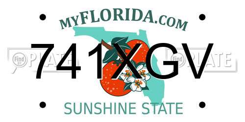 741XGV Florida License Plate