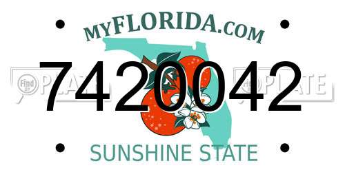 7420042 Florida License Plate
