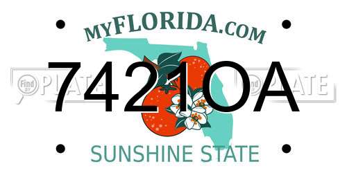 7421OA Florida License Plate