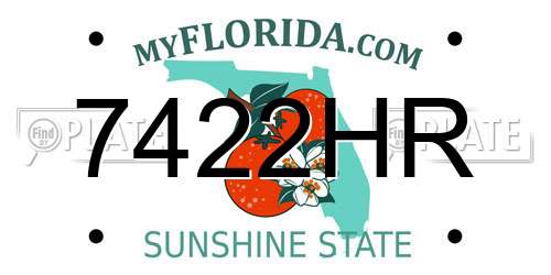 7422HR Florida License Plate