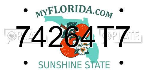 74264T7 Florida License Plate