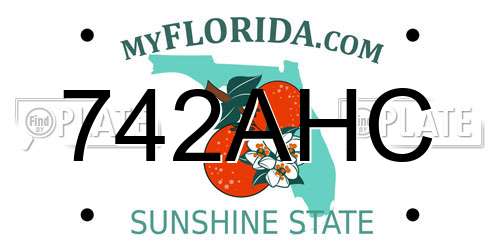 742AHC Florida License Plate