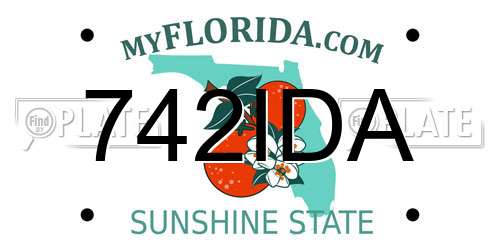 742IDA Florida License Plate
