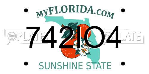 742IO4 Florida License Plate