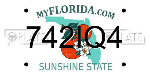 742IQ4 Florida License Plate