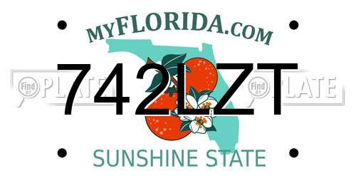 742LZT Florida License Plate