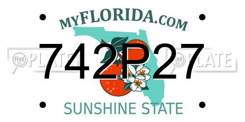 742P27 Florida License Plate