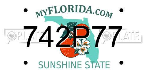 742P77 Florida License Plate
