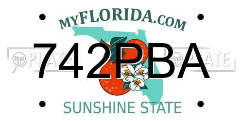 742PBA Florida License Plate