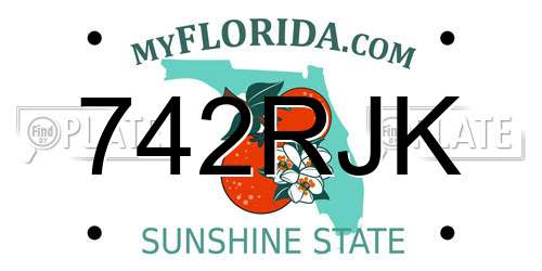742RJK Florida License Plate