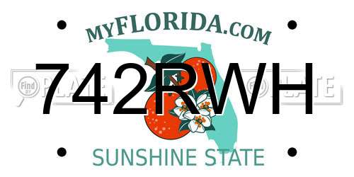 742RWH Florida License Plate