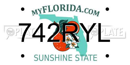 742RYL Florida License Plate