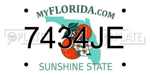 7434JE Florida License Plate