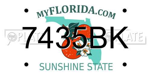 7435BK Florida License Plate
