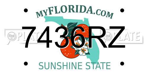7436RZ Florida License Plate