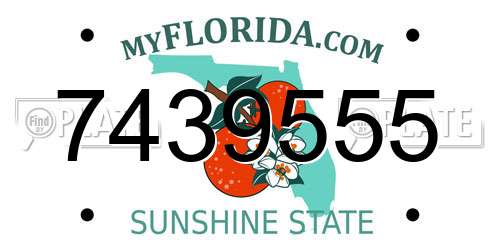 7439555 Florida License Plate