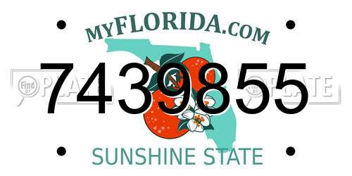 7439855 Florida License Plate