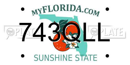 743QLL Florida License Plate