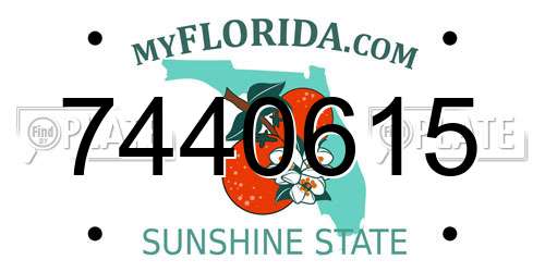 7440615 Florida License Plate