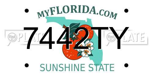 7442TY Florida License Plate
