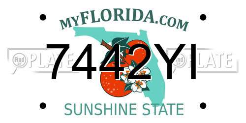 7442YI Florida License Plate