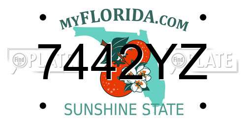 7442YZ Florida License Plate